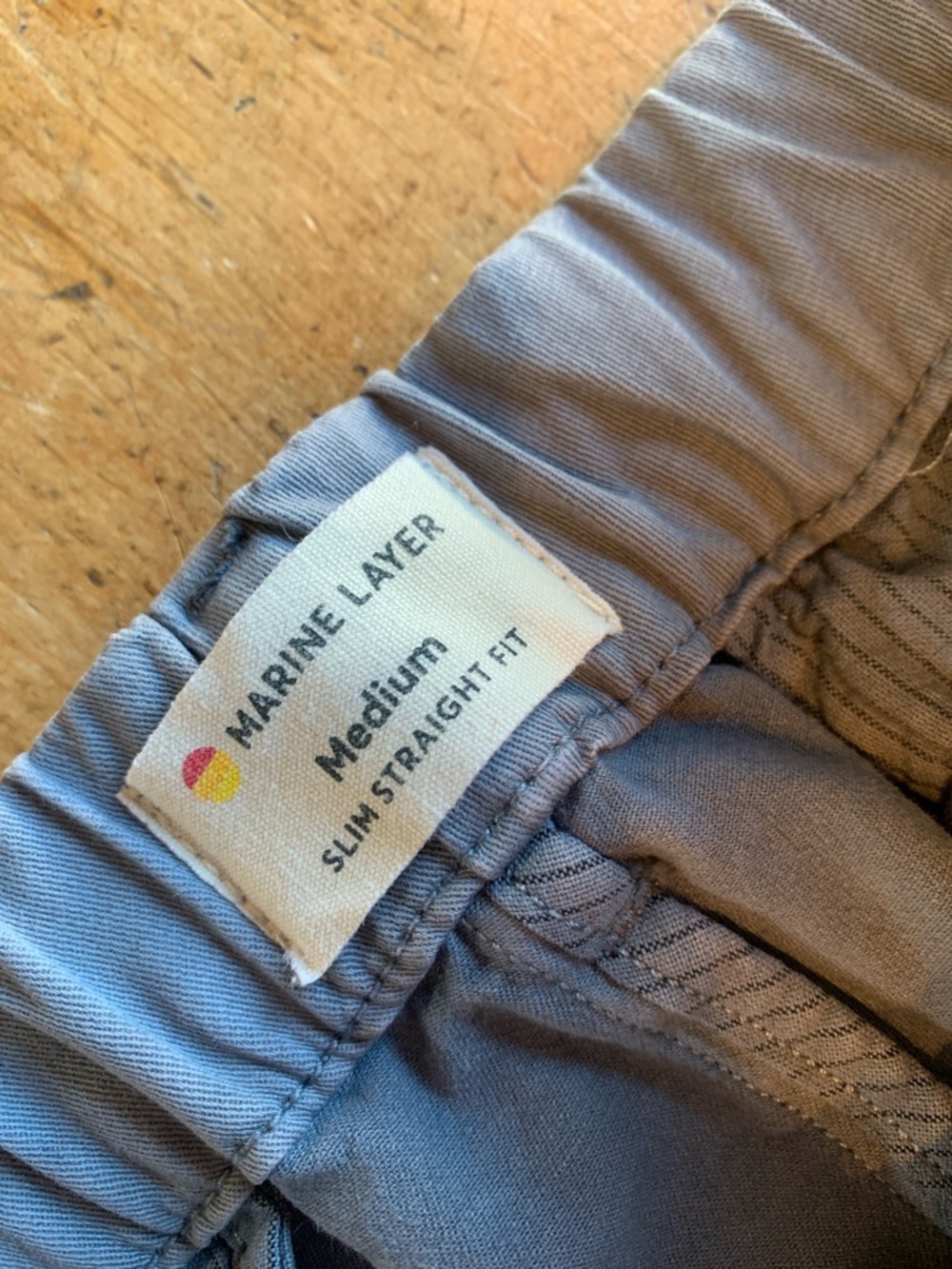 Marine Layer Organic Cotton Blue Elastic-Waist Chino Pants - Picture 2 of 16